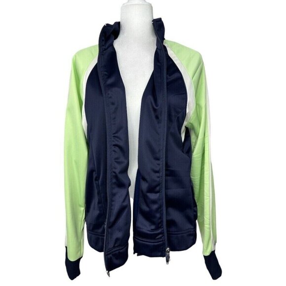 Oleg Cassini Sport Women’s Blue Vintage 90s Soft Shell Luxury Track Jacket M/C45 - Picture 2 of 15